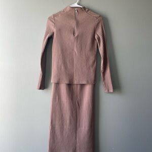 Zara Pink Maxi Pencil Skirt Set for Casual Work